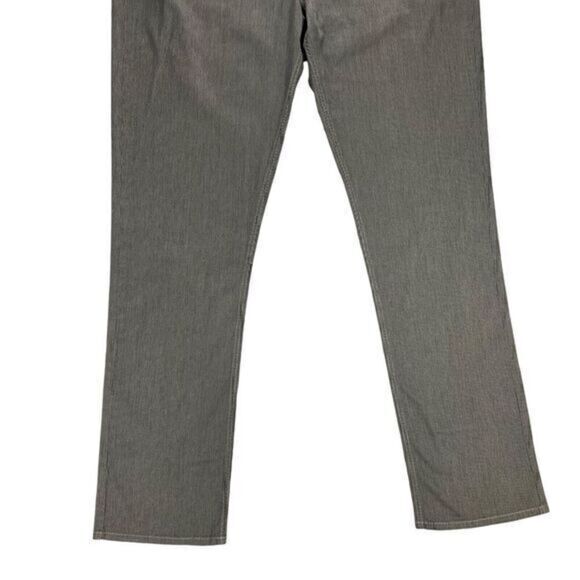 Bugatchi Uomo Pants Mens Size 40x34 Gray Striped Relaxed Fit Flat Front Trousers - Picture 4 of 14